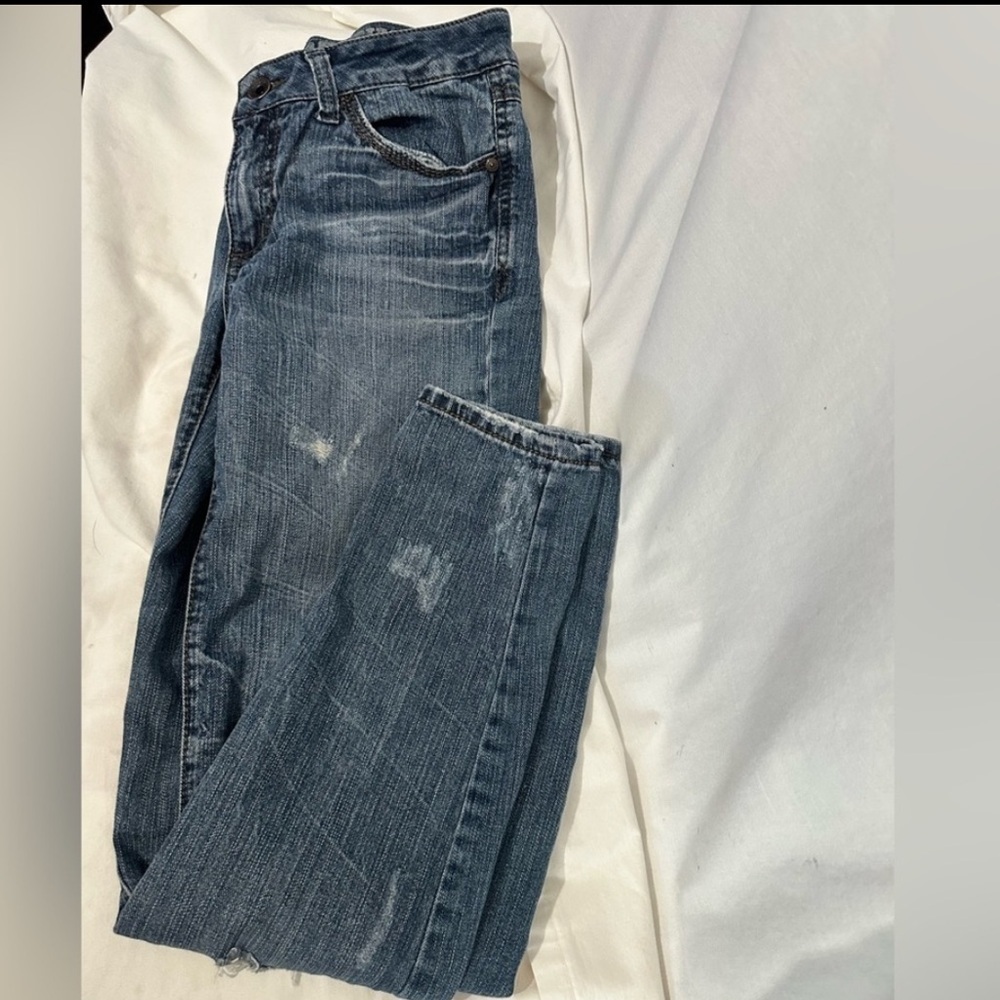 Vintage Rewash Reunion Y2K Patchwork Jeans | Size 3/4 | Distressed Denim